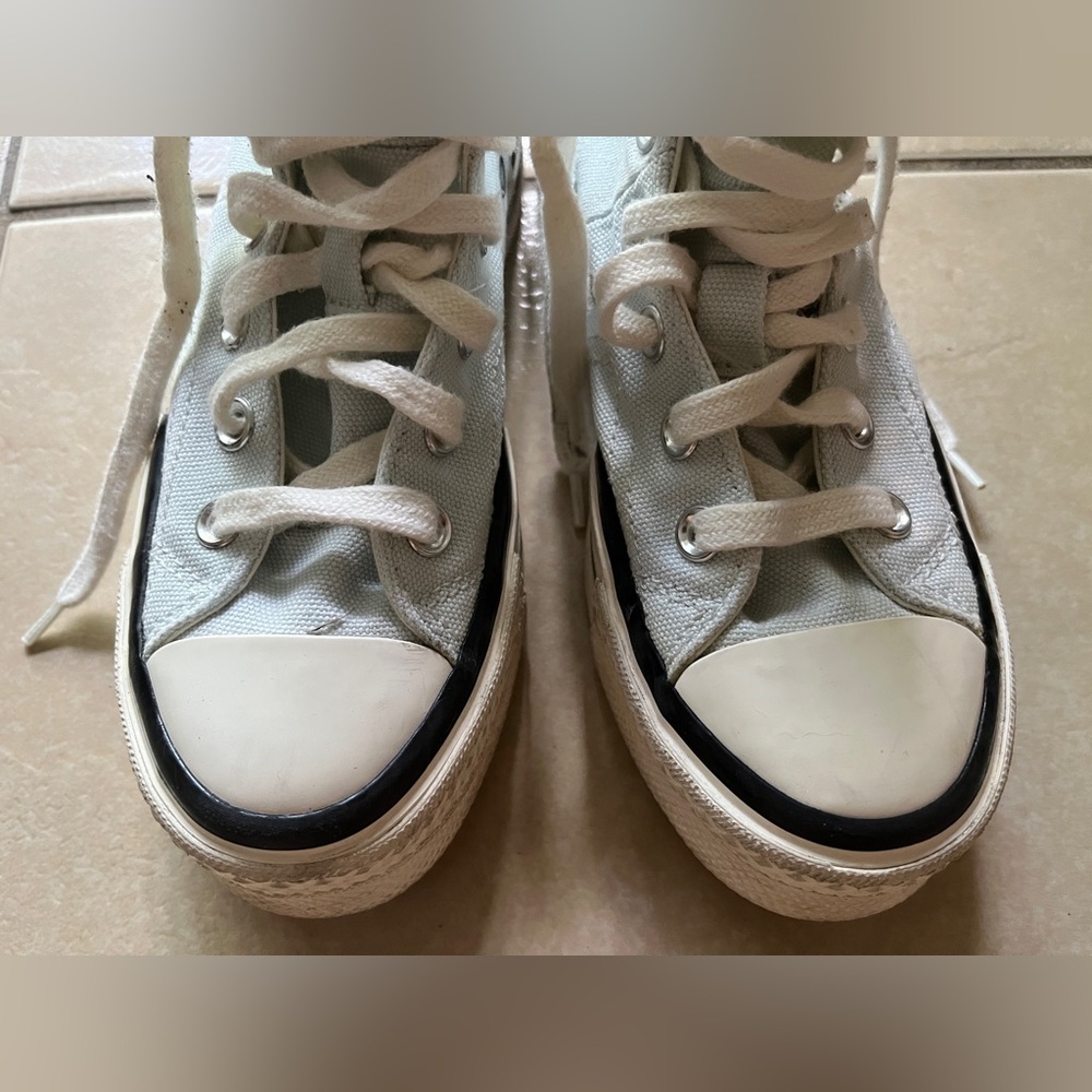 CONVERSE WOMEN'S 5 LIGHT BLUE CHUCK TAYLOR ALL STAR LIFT PLATFORM CANVAS SHOES - Picture 4 of 14